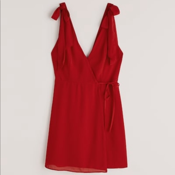 Abercrombie & Fitch Dresses & Skirts - A&F Mini Tie Wrap Dress in Red